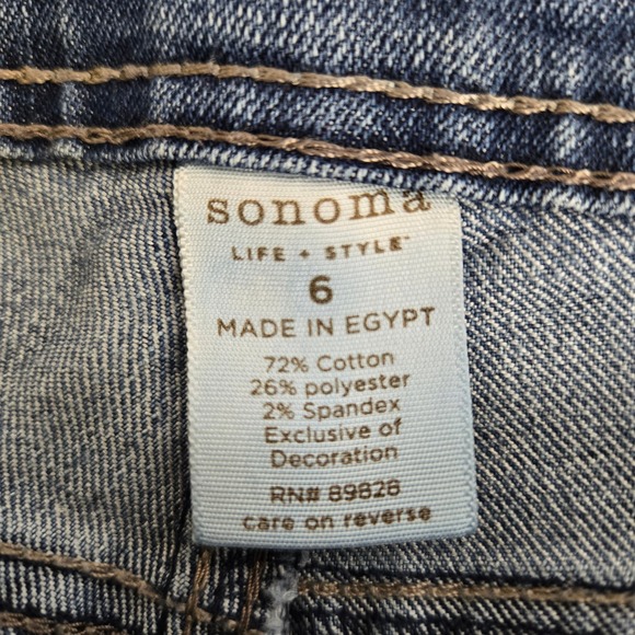 Sonoma Life + Style Cuffed Capri Jeans, Women's Size 6 - Picture 7 of 8